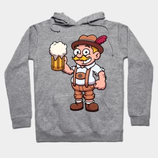 Bavarian Man In Traditional Clothes With Beer Hoodie